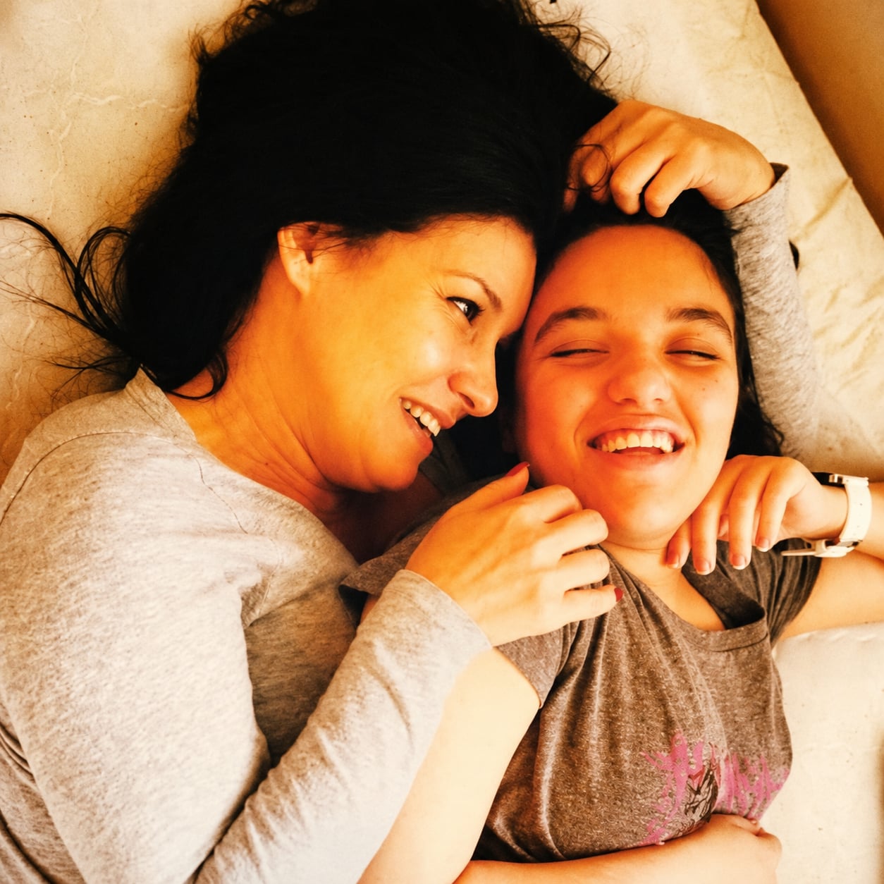 A mother and child sharing a happy moment